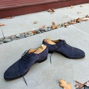 TLB Mallorca Artista navy suede wholecut oxfords, worn once, US10D